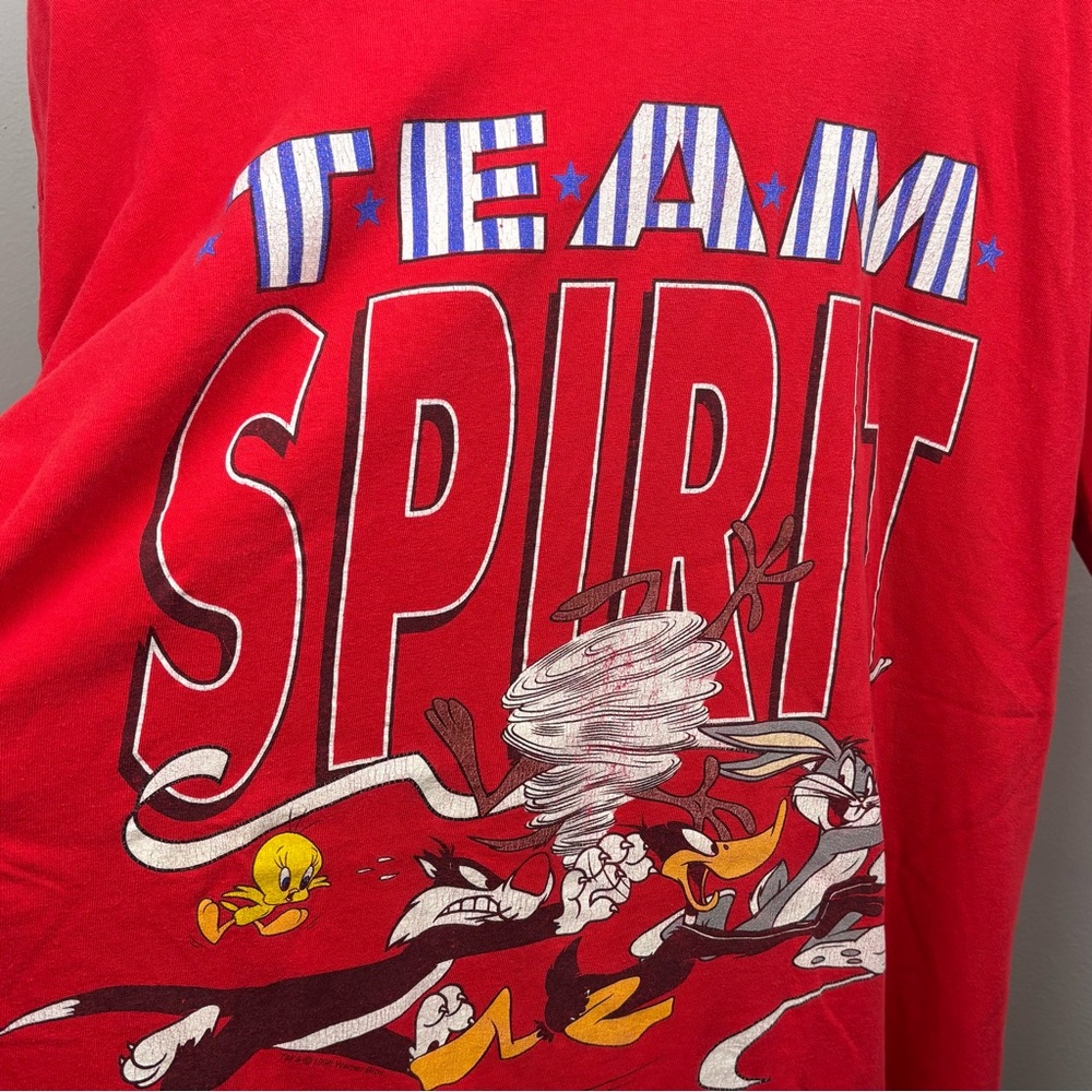 Vintage 1996 Warner Bros. USA Team Looney Tunes Men’s Graphic T-Shirt Size 2XL - Picture 3 of 5